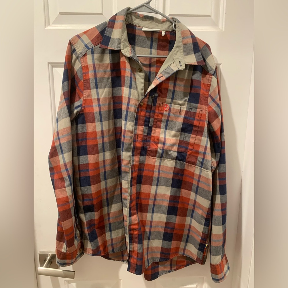 Fjallraven Fjallglim Shirt Mens Large Autumn Leaf Plaid